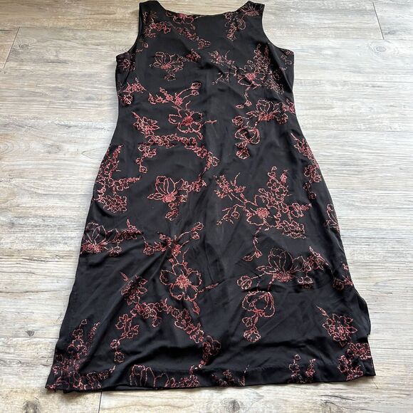 Alyn Paige Vintage Dress Large Black and Red Glitter Whimsygoth Goth Sleeveless - Picture 1 of 11